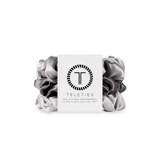 Silk Hair Scrunchie | Silver Flames |Small