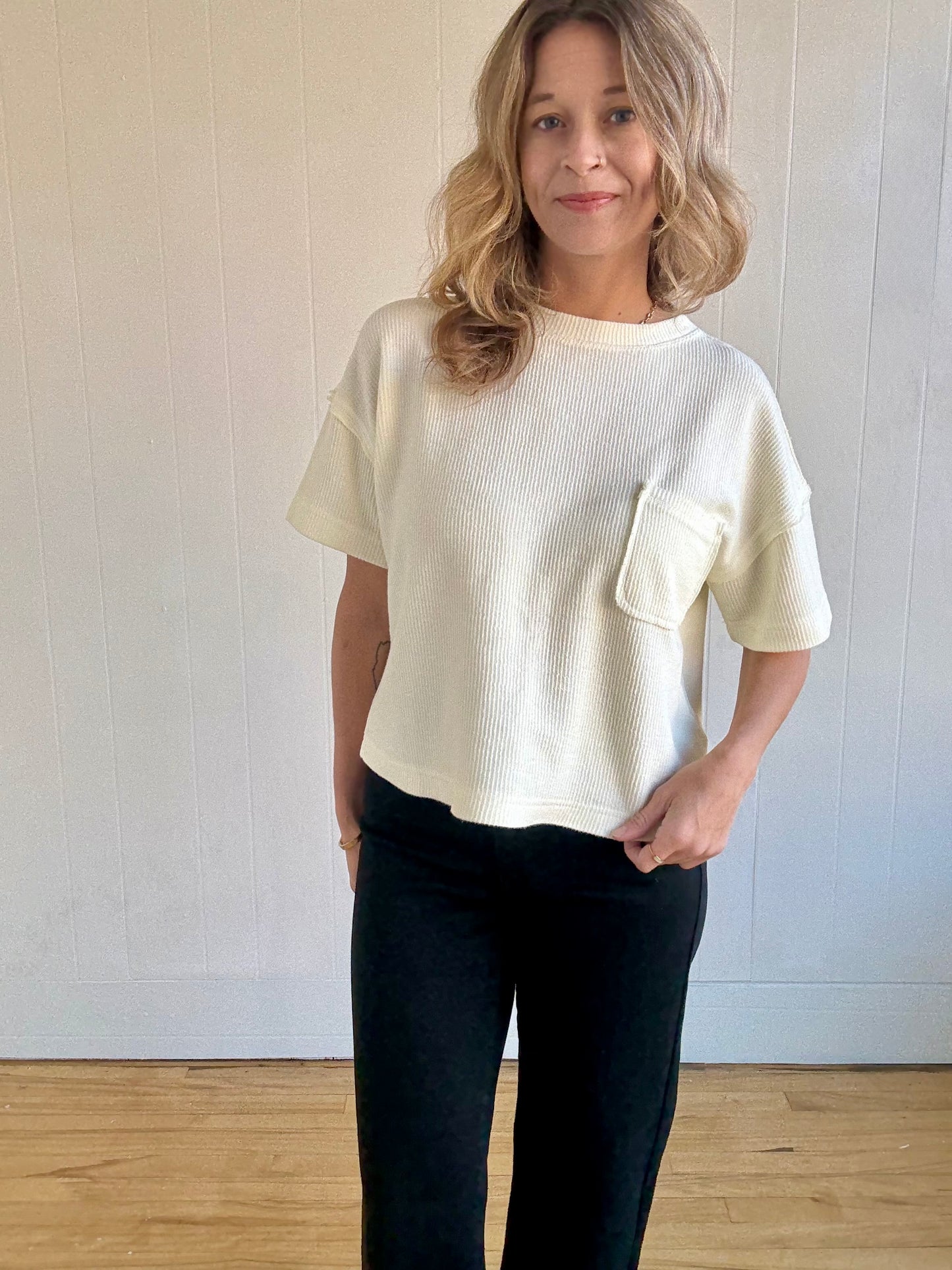 Boxy Corduroy Pocket T-Shirt