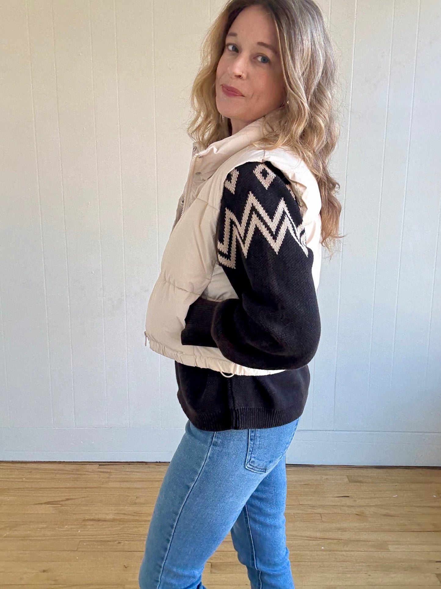 Essential Puffer Down Vest (Ivory)