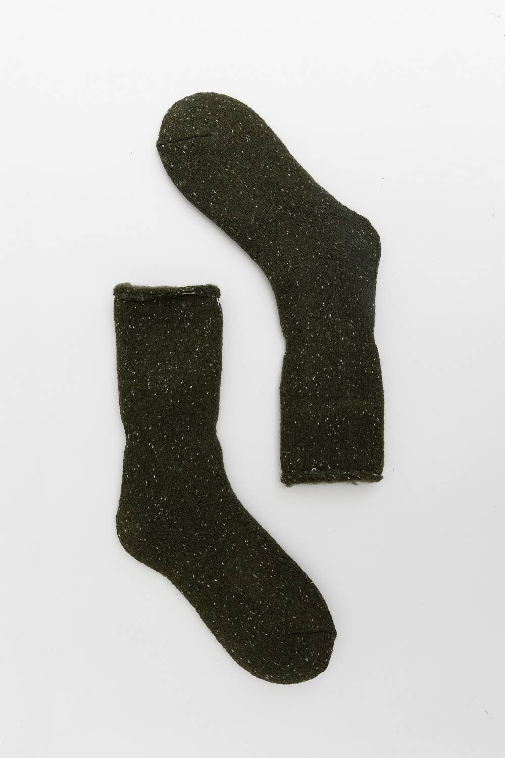 Thick Knit Crew Socks- Olive