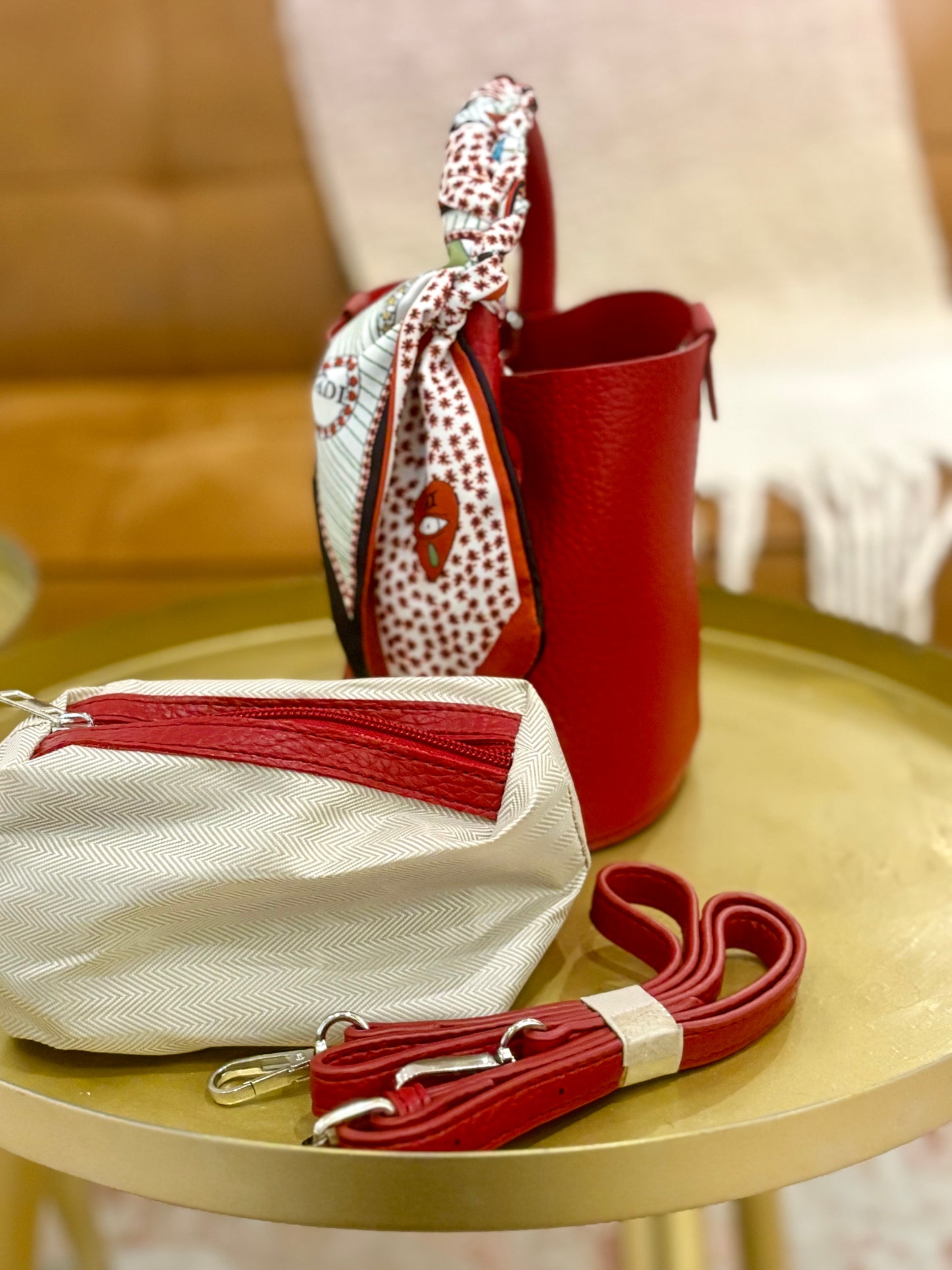 Blair Bucket Bag (Red)