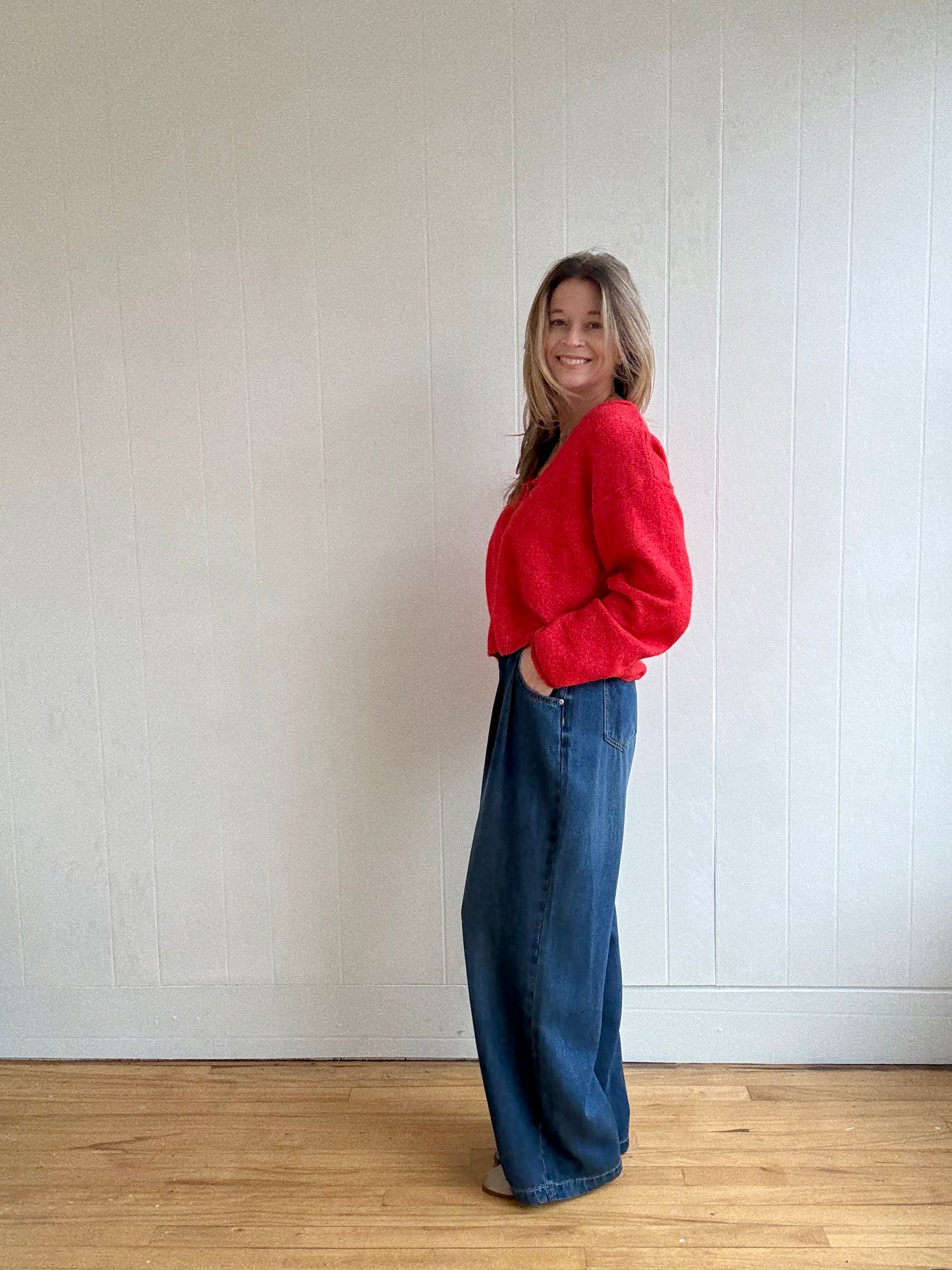 Dahlia Wide-Leg Denim Pants