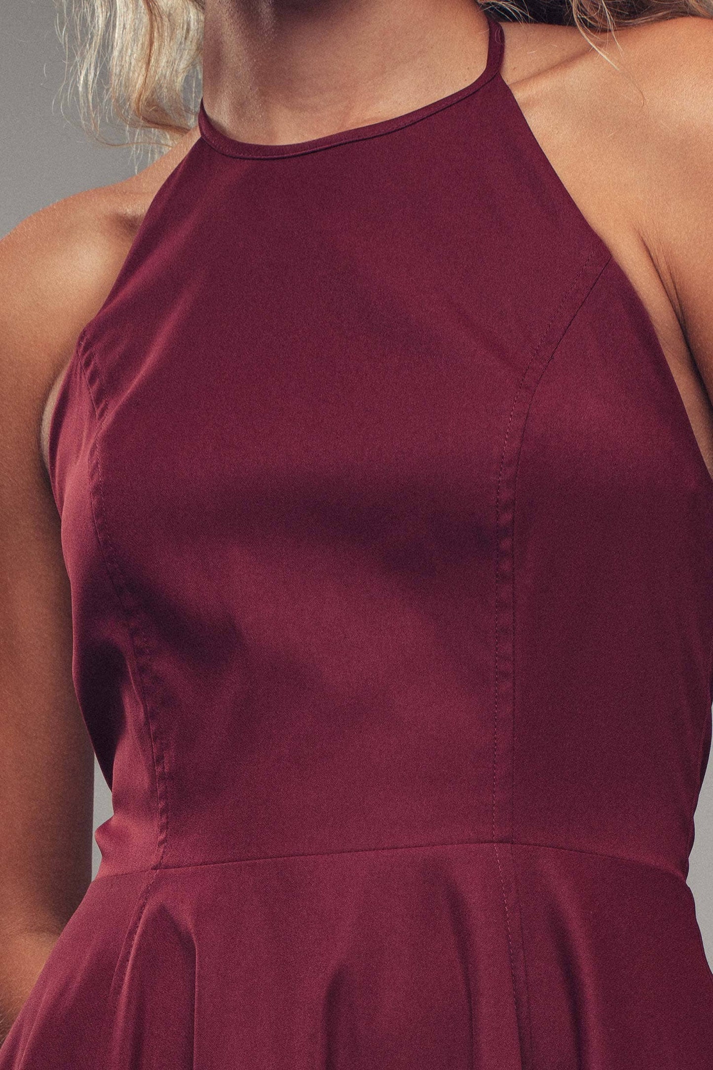 Crimson Halter Dress