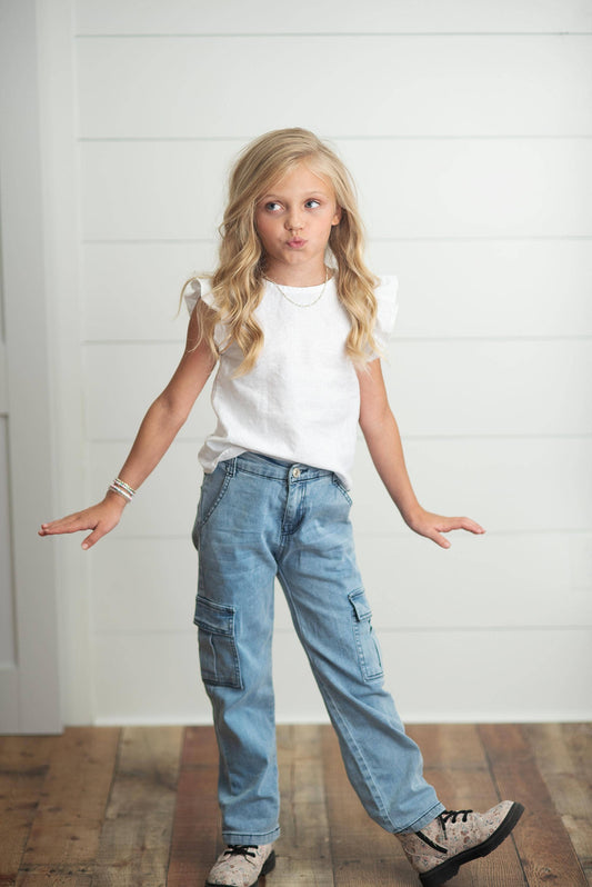 Mia Light Wash Cargo (Kids)