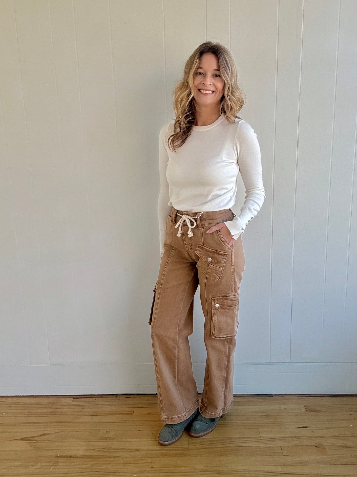 Button Cuff Top (Ivory)