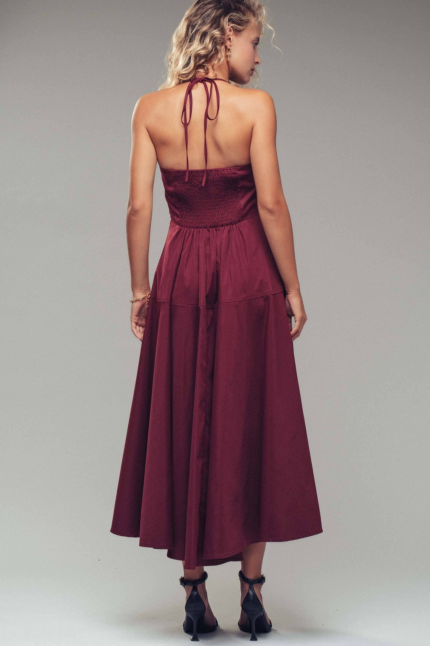 Crimson Halter Dress