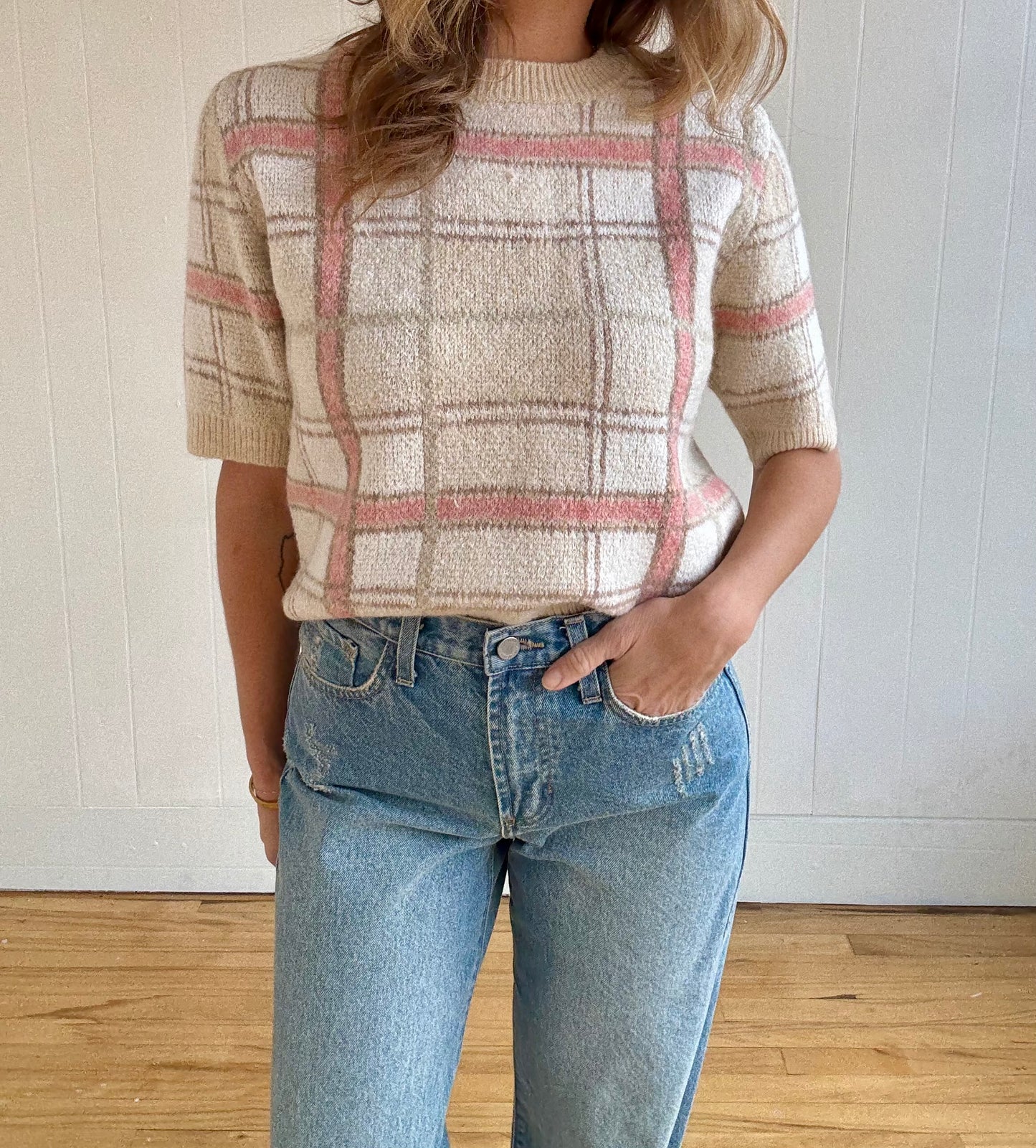 Plaid Dreams Sweater (Ivory)