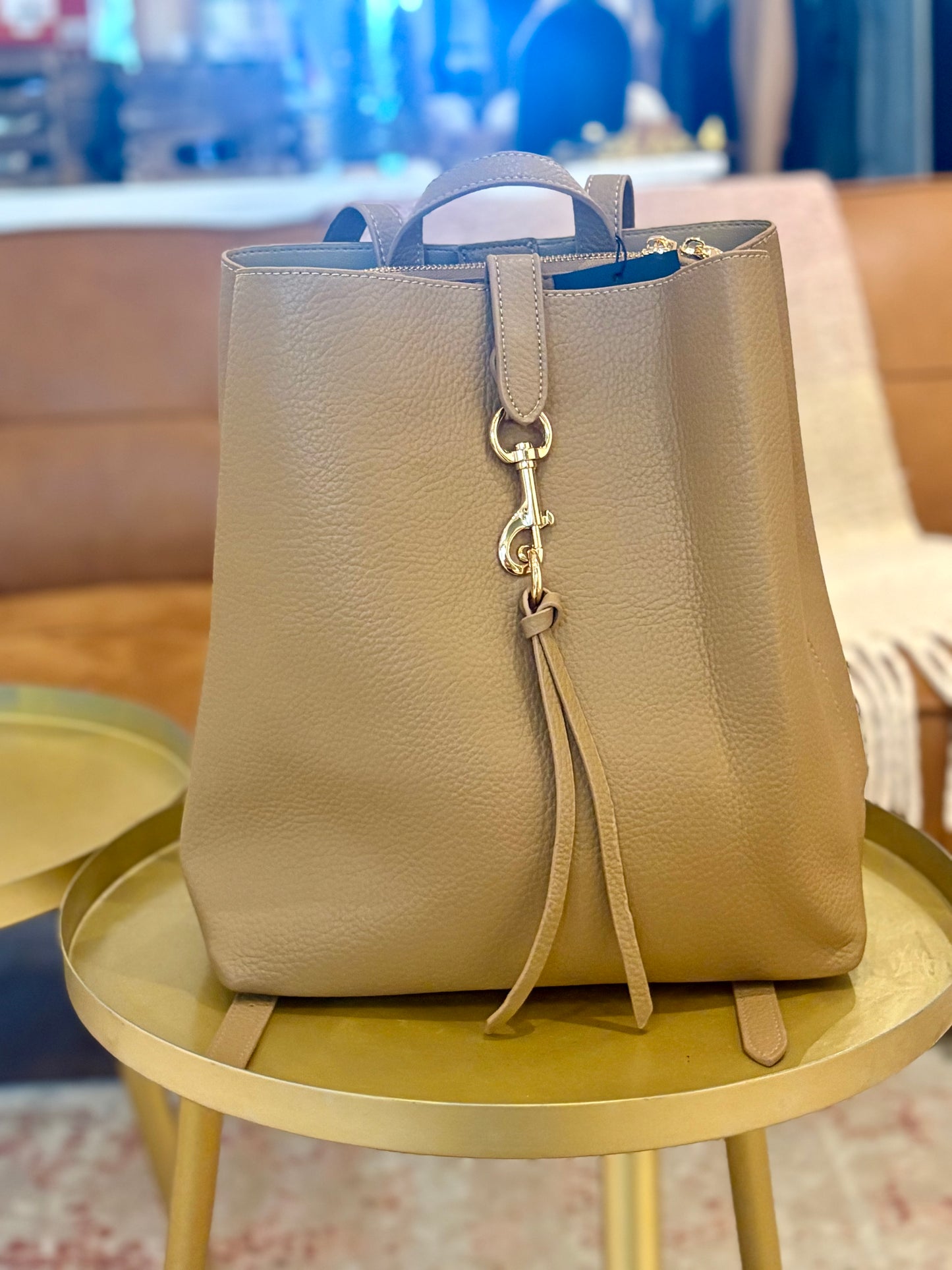 Simone Backpack Purse (Camel)