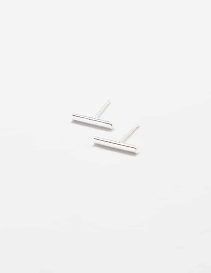 Silver Slim Bar Earrings