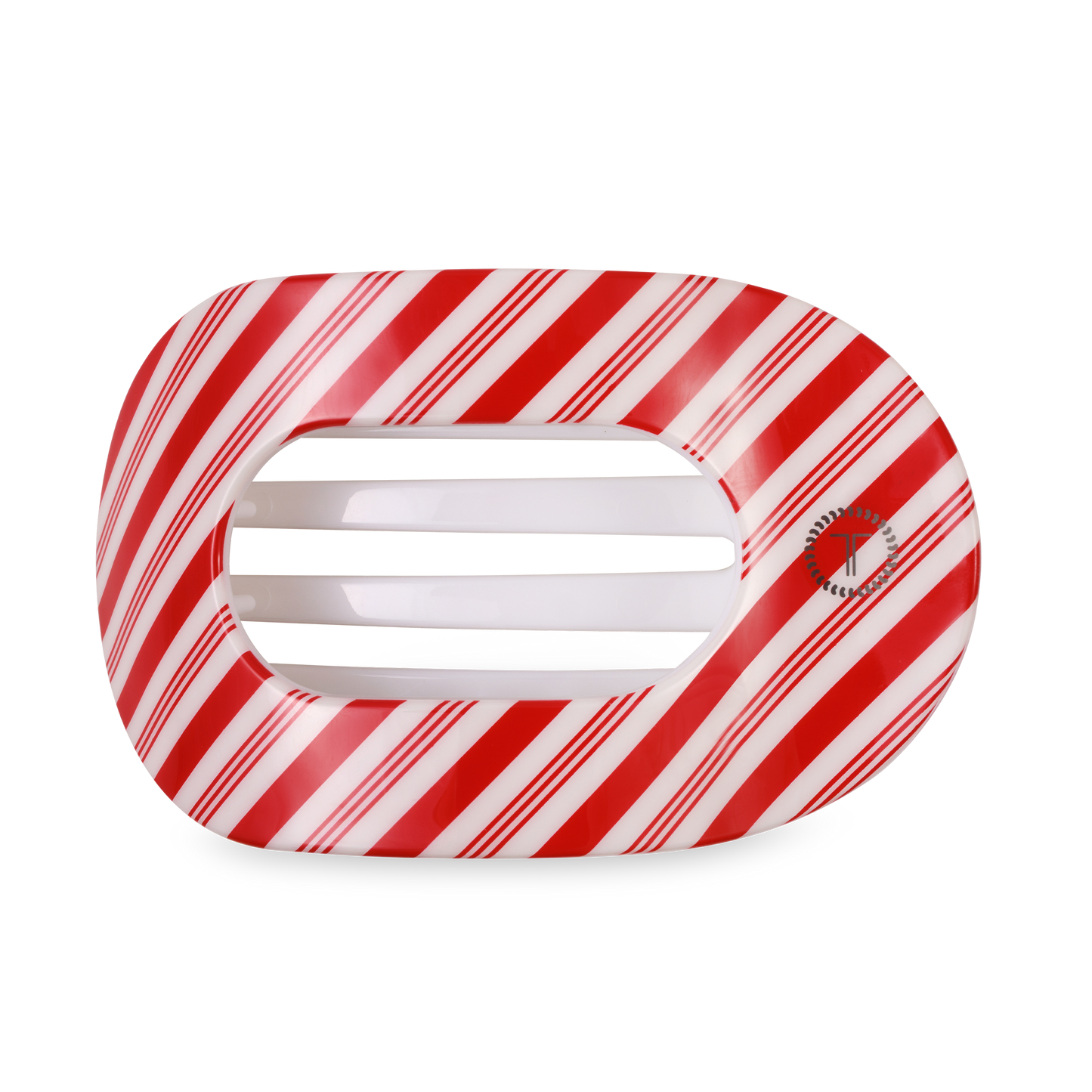 Flat Round Hair Clip | Candy Cane Crush | Large