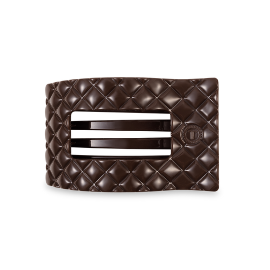 Flat Rectangle Hair Clip | Truly Taupe Quilted |Medium