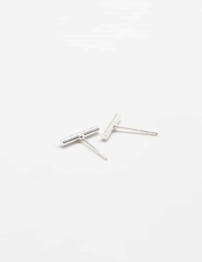 Silver Slim Bar Earrings