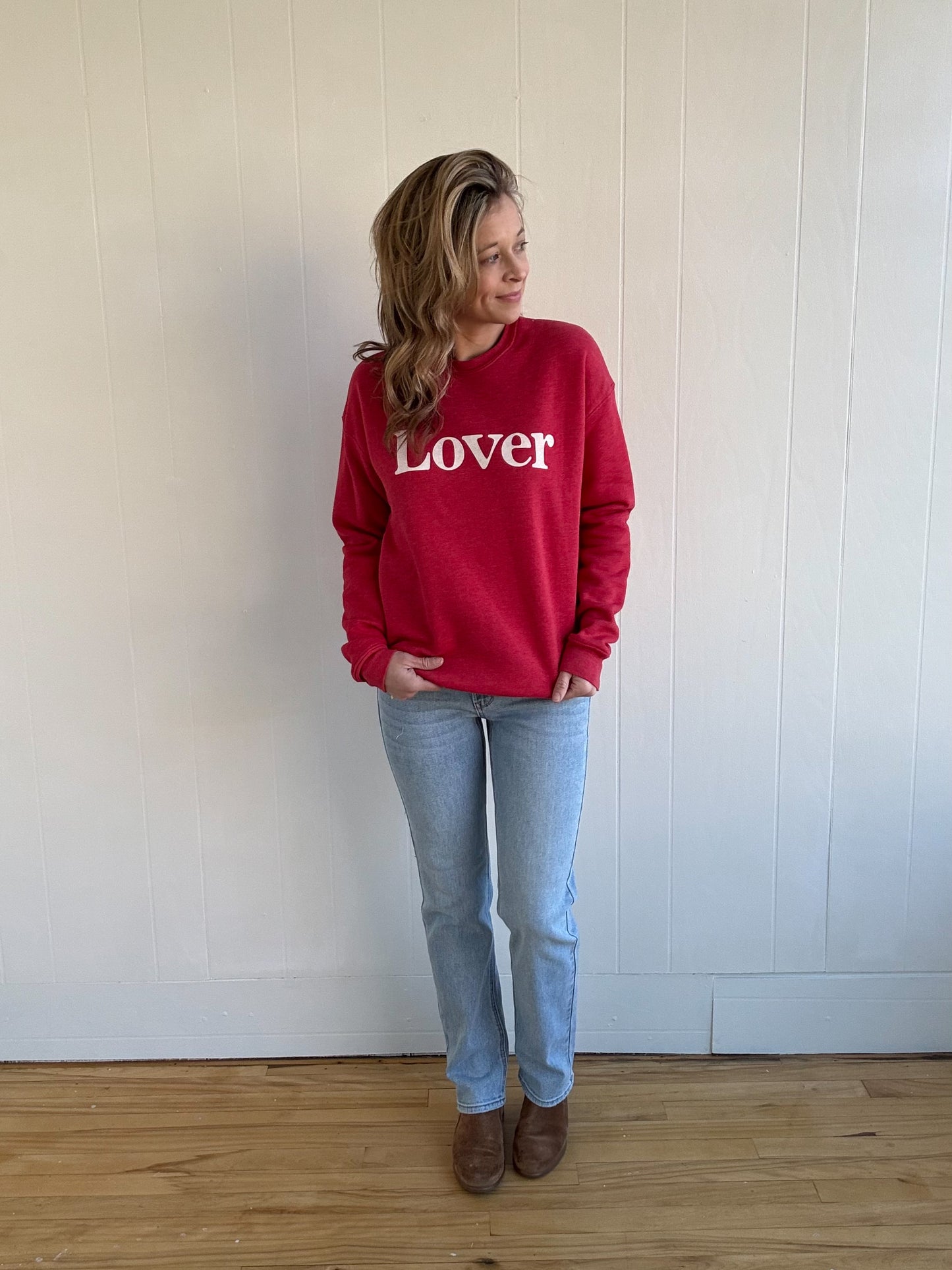 LOVER Graphic Sweatshirt (Cranberry)