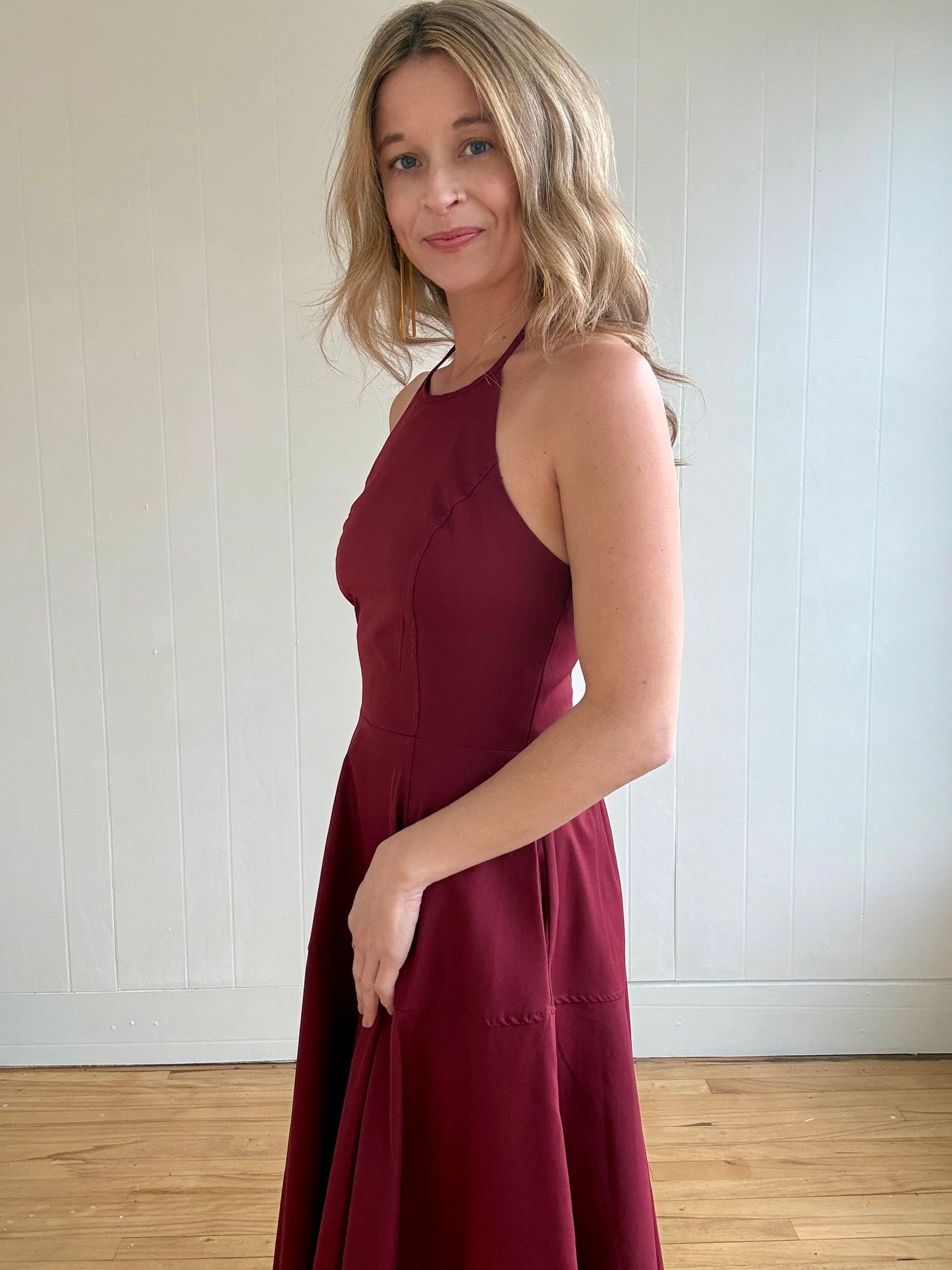 Crimson Halter Dress