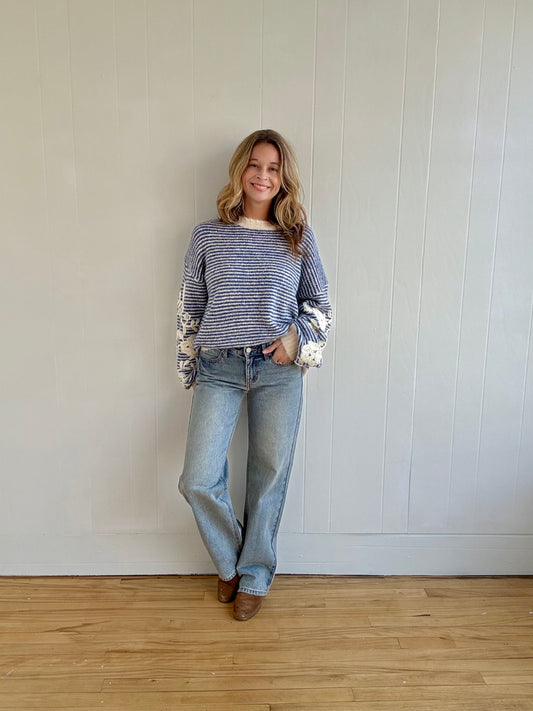 Willow Knit Sweater (Blue)