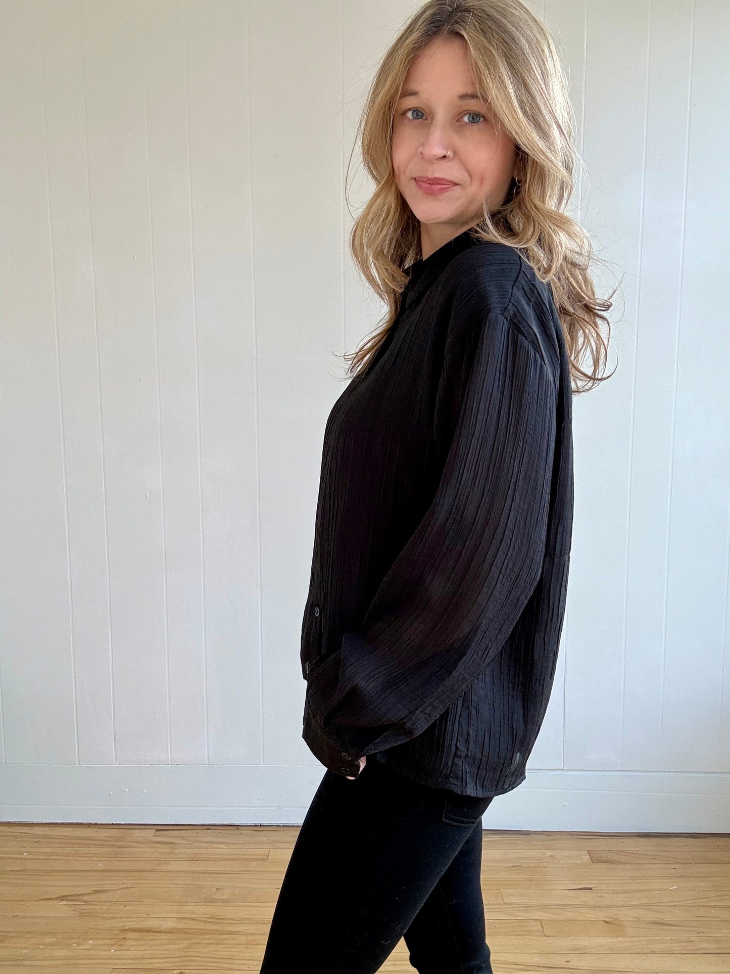 Anne Textured Button Up