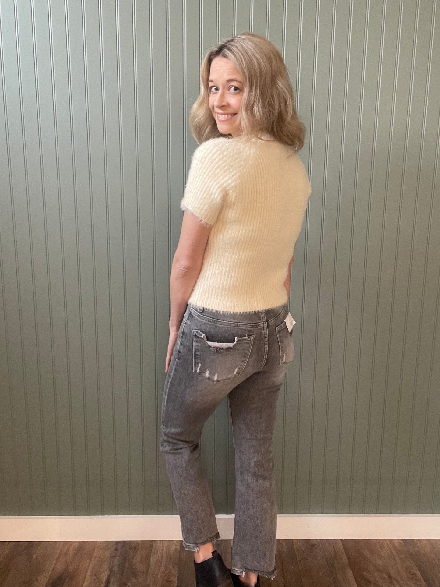 Capri Crop Straight Jeans