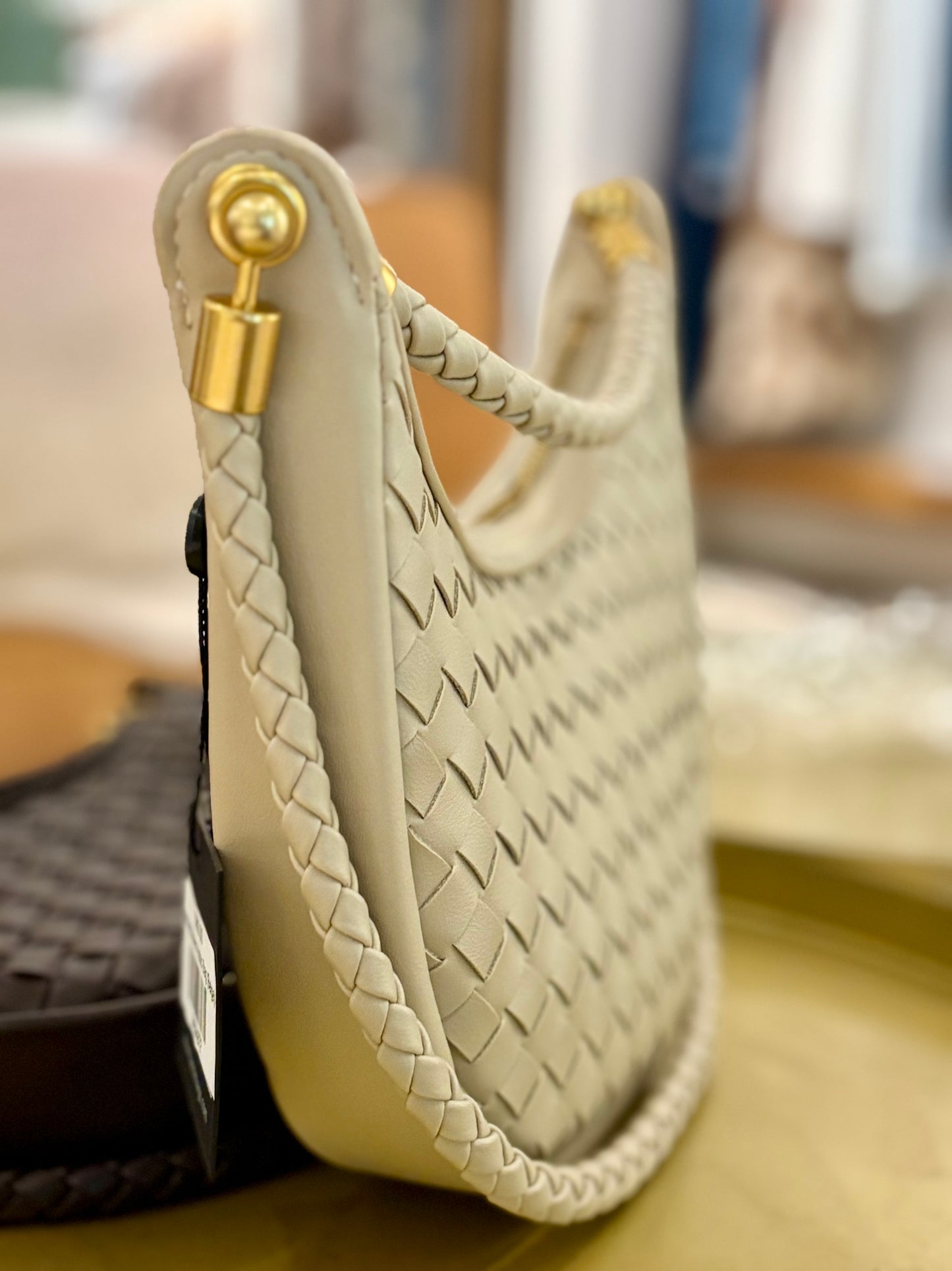 Hadley Woven Hobo Bag (Beige)