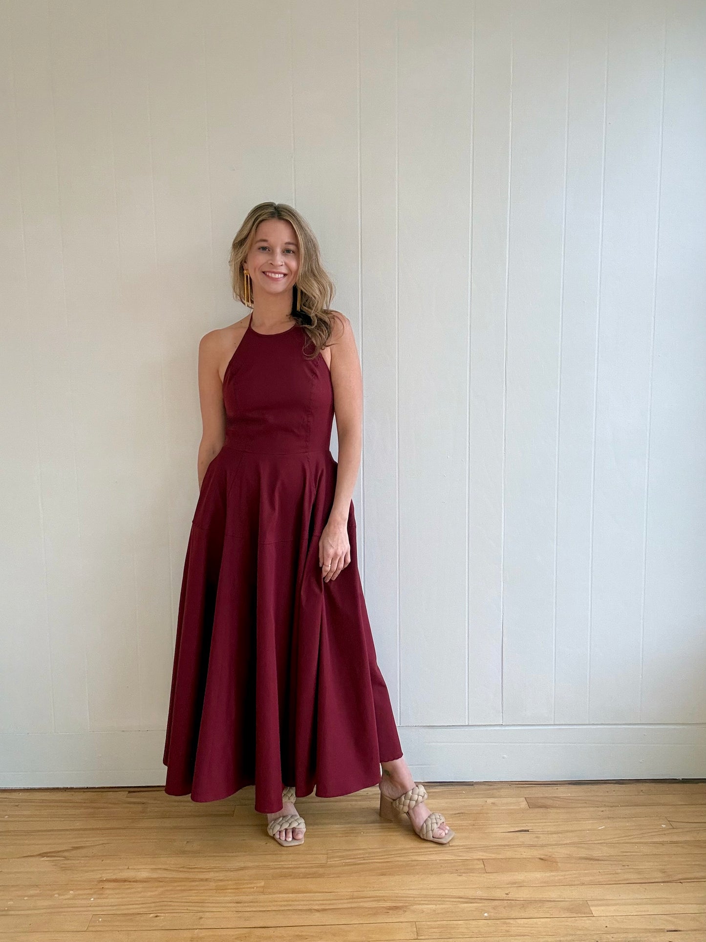 Crimson Halter Dress
