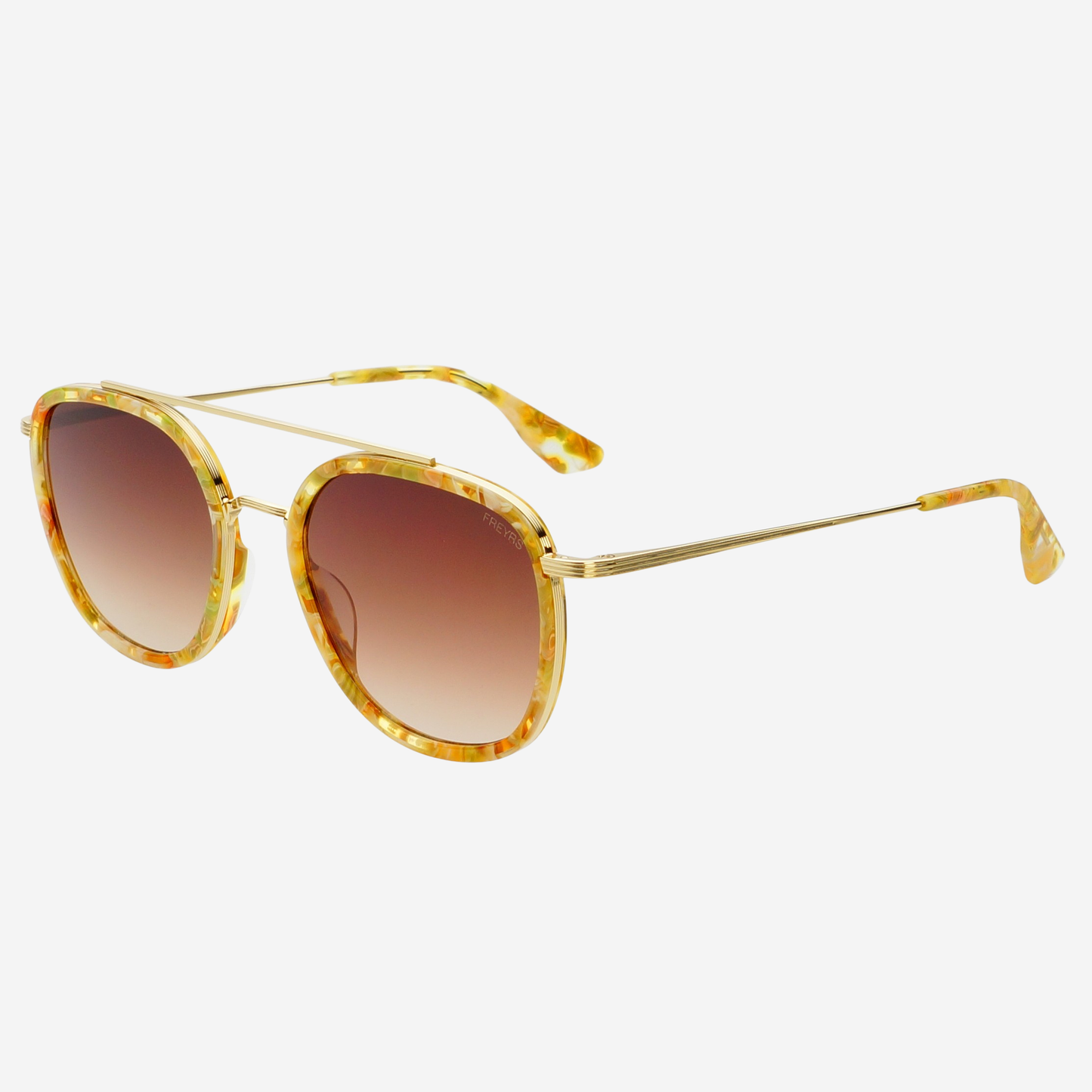 Weston Acetate Round Unisex Sunglasses, Yellow Tortoise