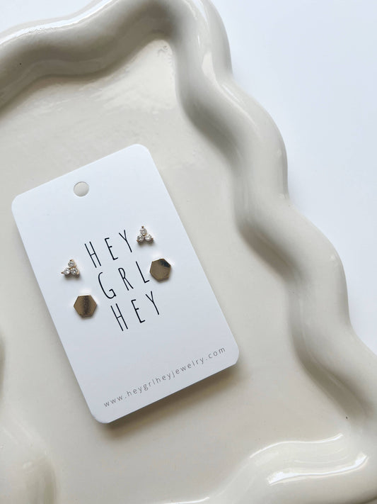 What the Hex Stud Earring Pack