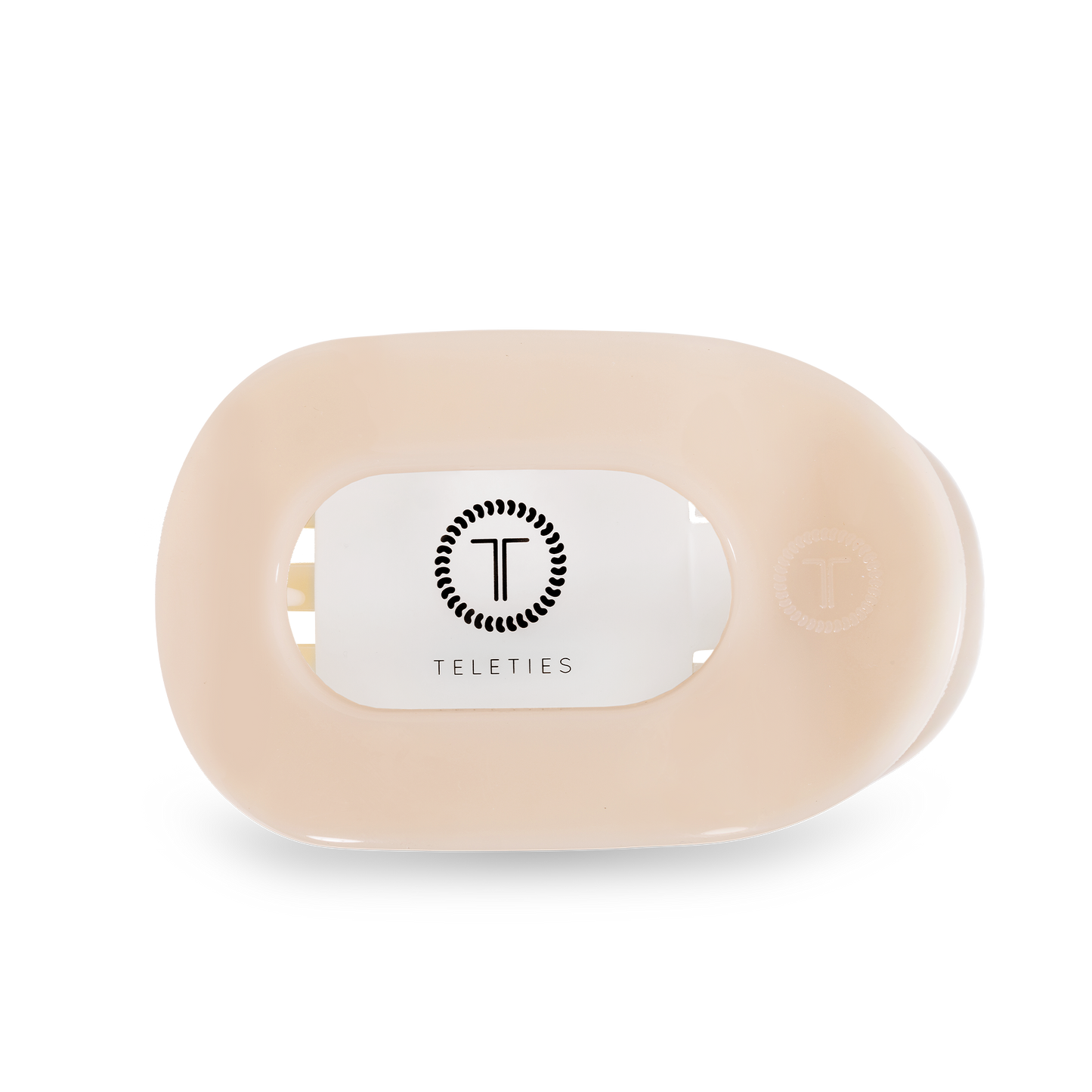Almond Beige Round Flat Hair Clip, Small