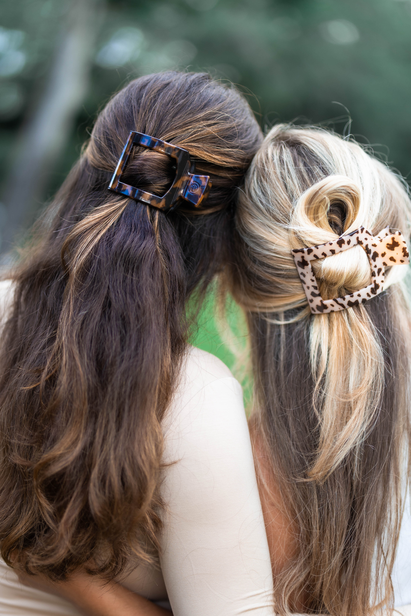 Tortoise Square Flat Hair Clip | Medium