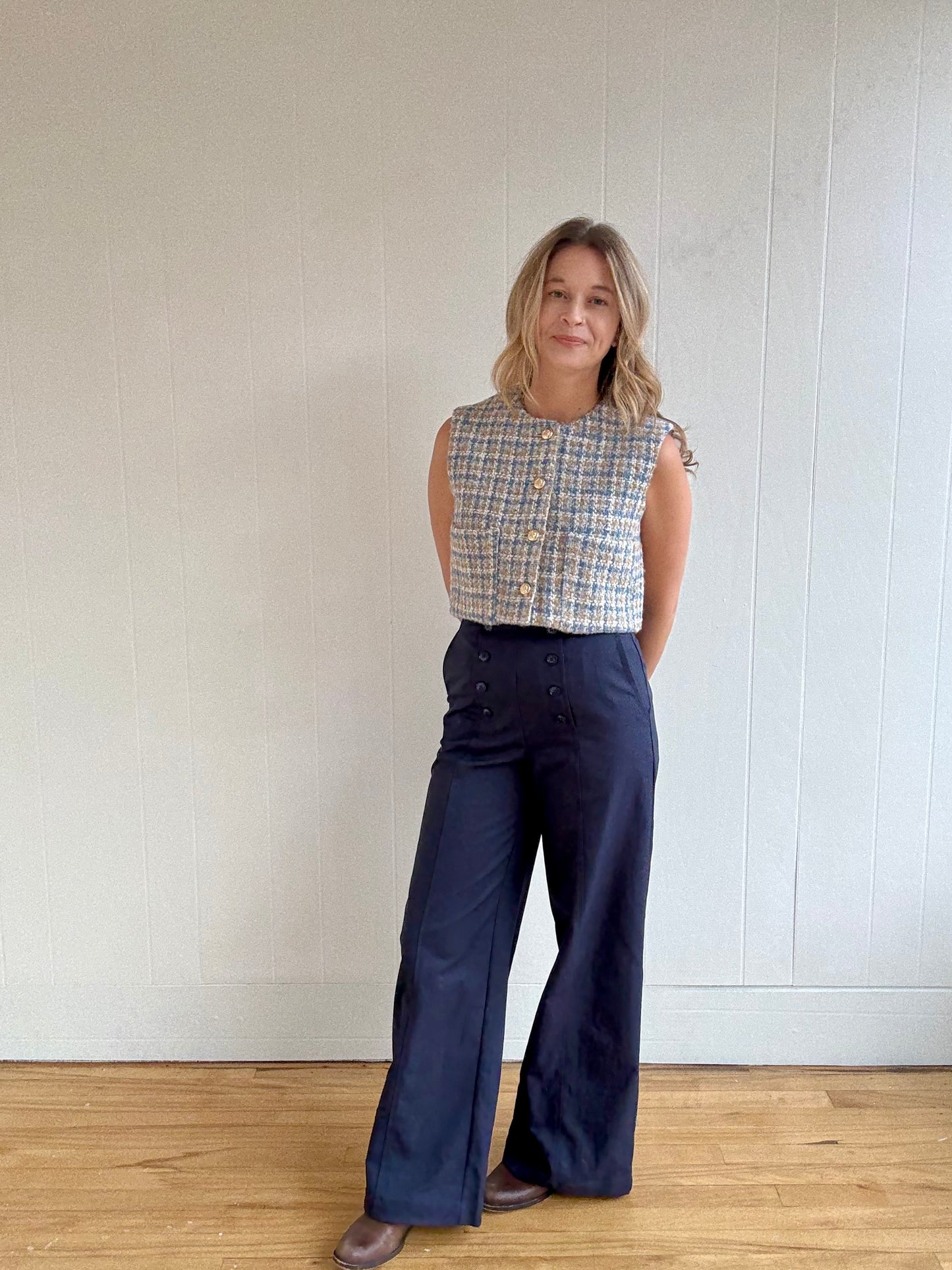 Marine Button Front Pant