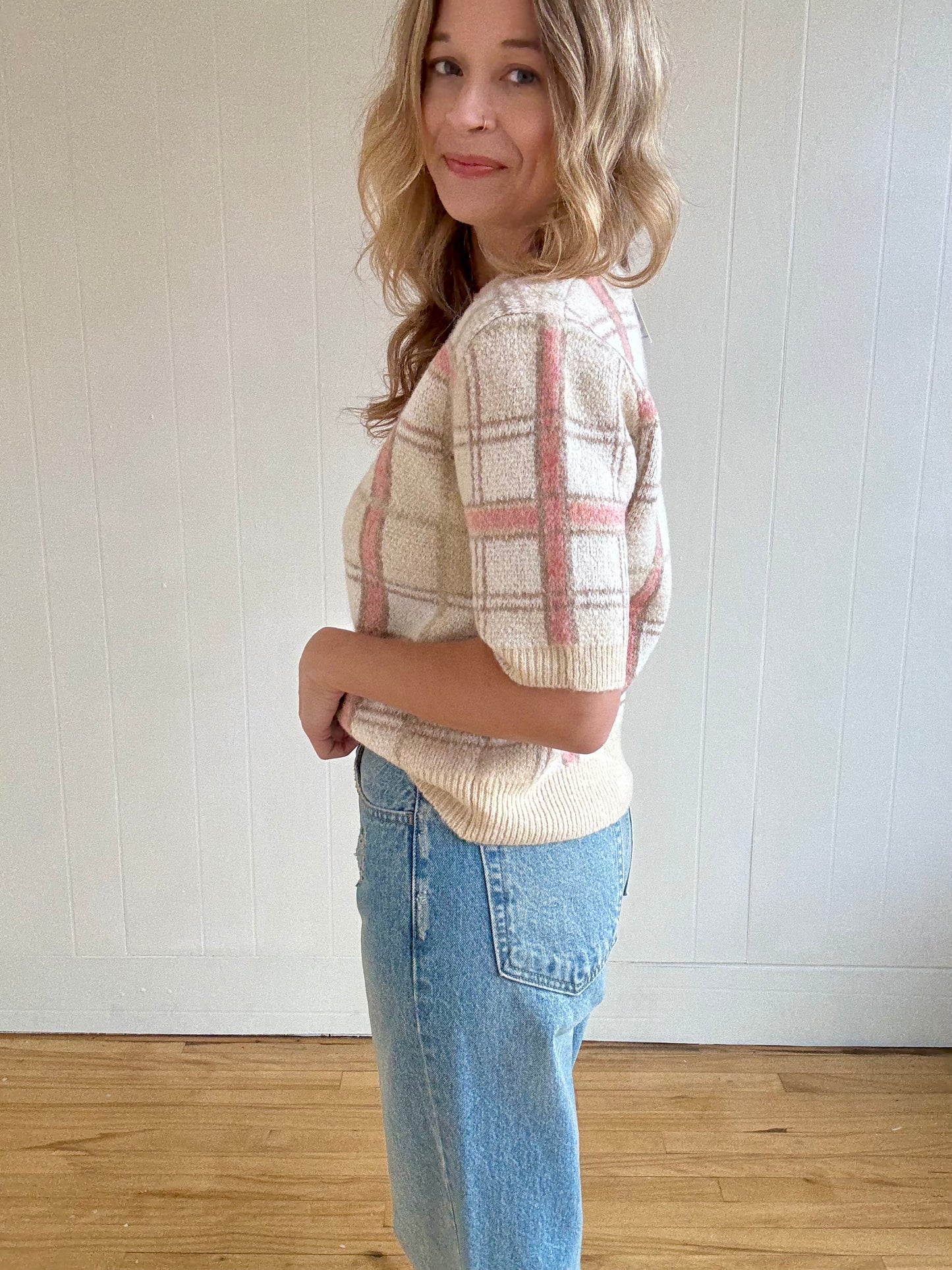 Plaid Dreams Sweater (Ivory)