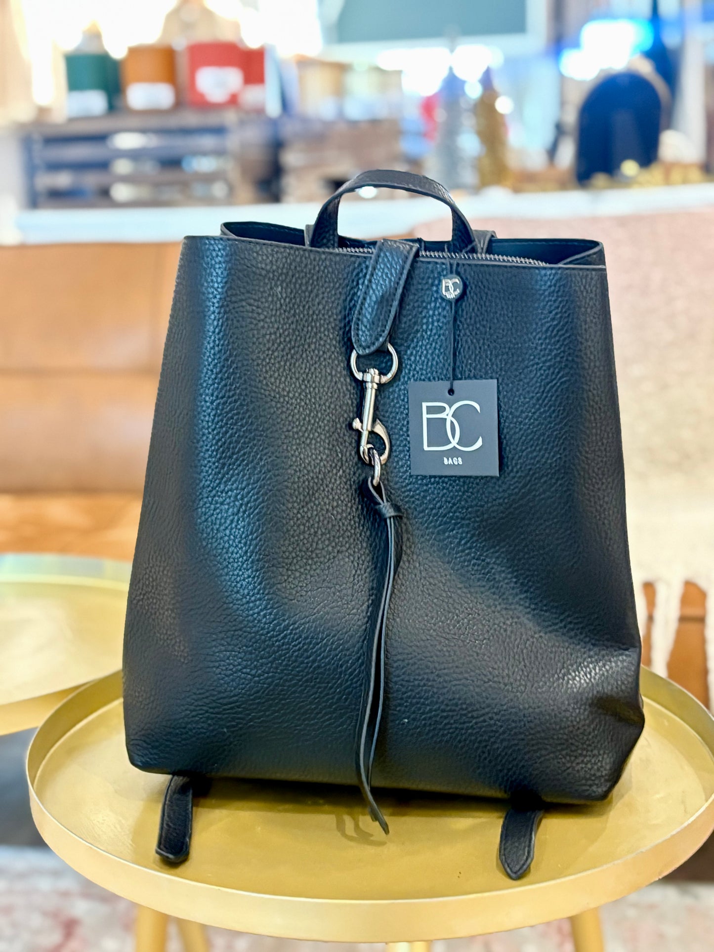 Simone Backpack Purse (Black)