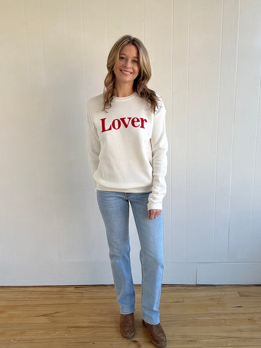 LOVER Graphic Sweatshirt (Vintage White)