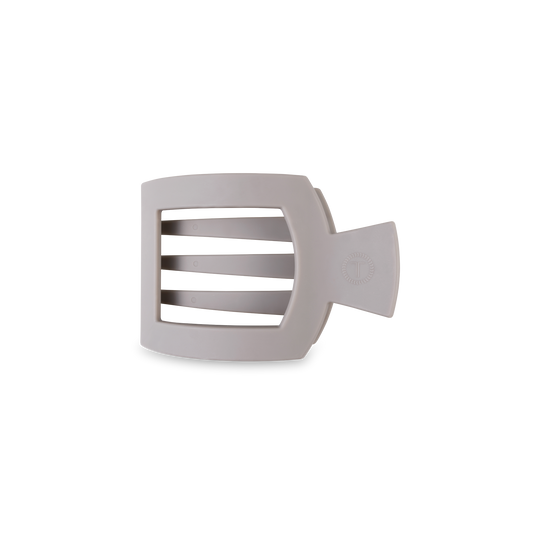 Square Flat Hair Clip | Silver Flames |Small