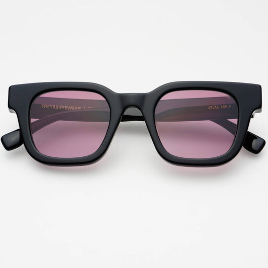Atlas Acetate Rectangular Sunglasses : Black