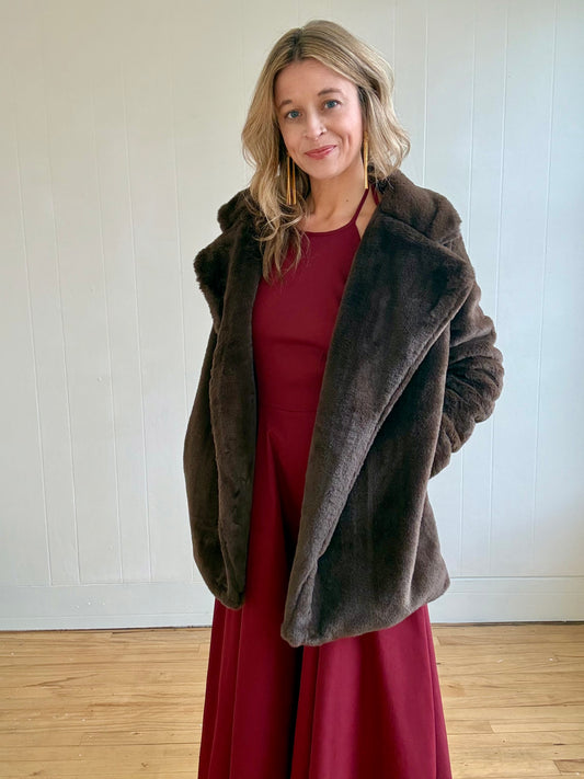 Chocolate Faux Fur Jacket