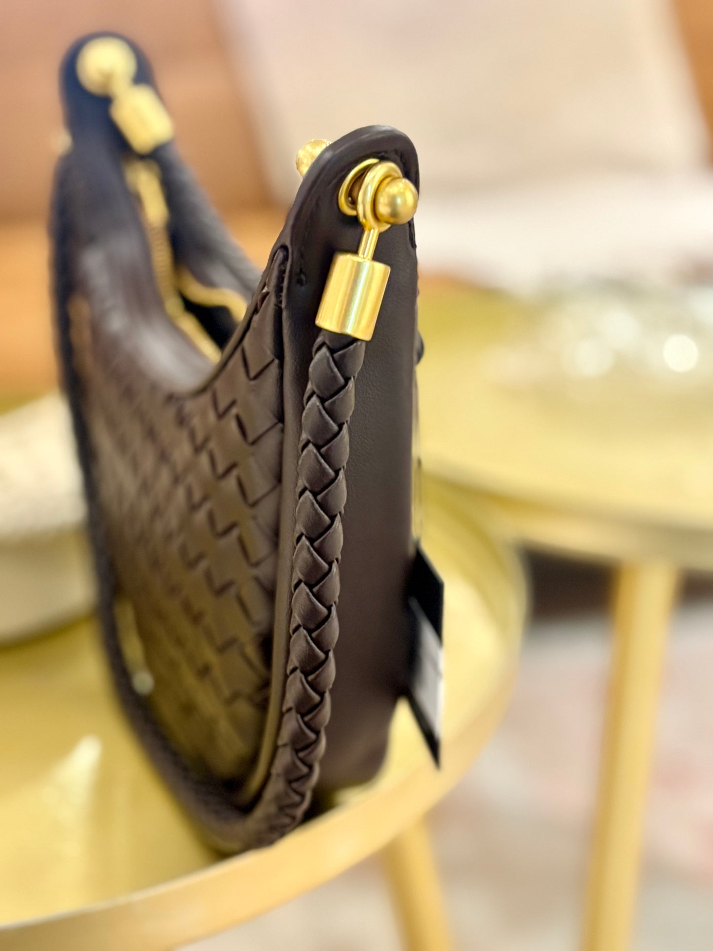 Hadley Woven Hobo Bag (Chocolate)