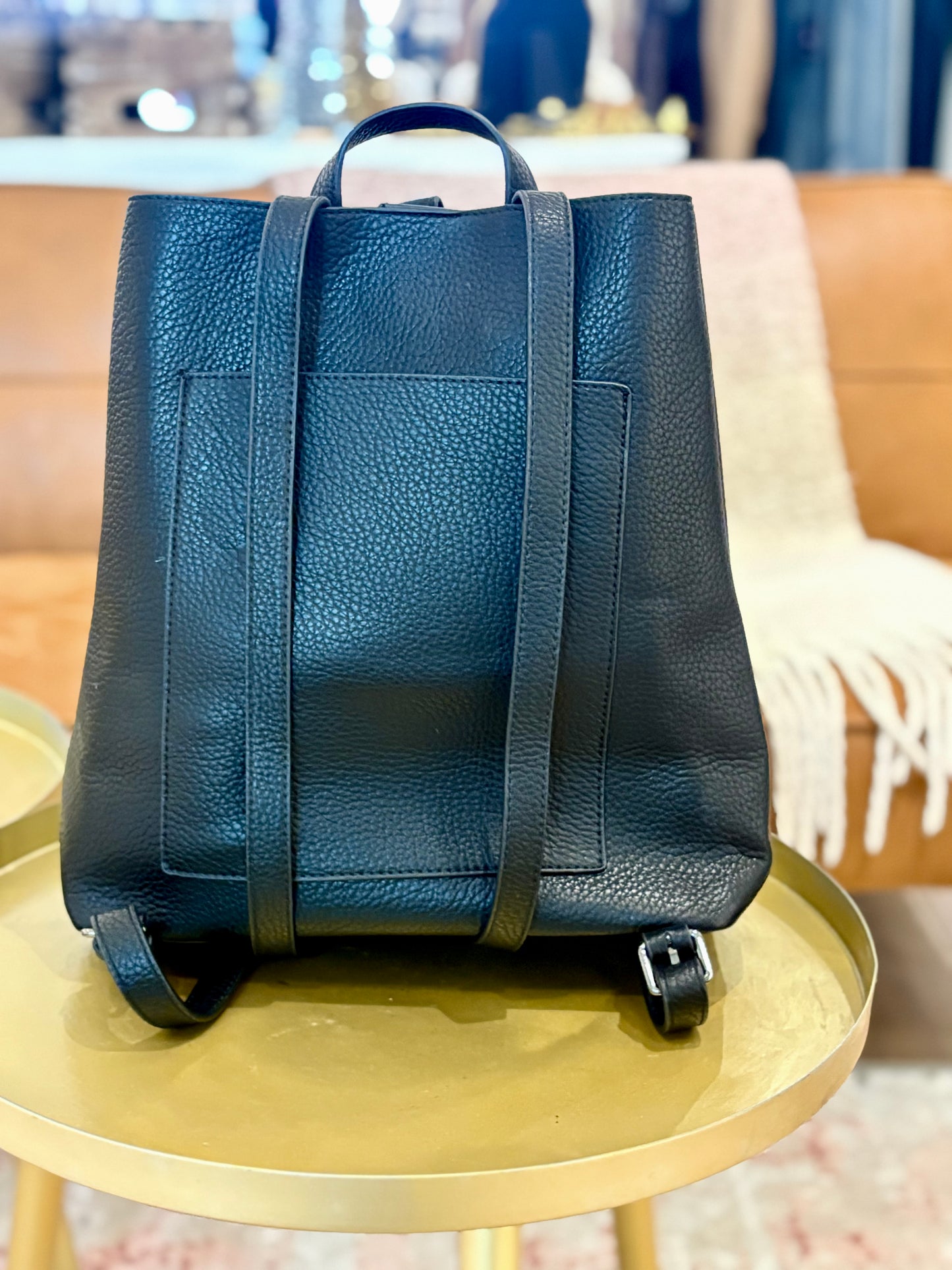 Simone Backpack Purse (Black)