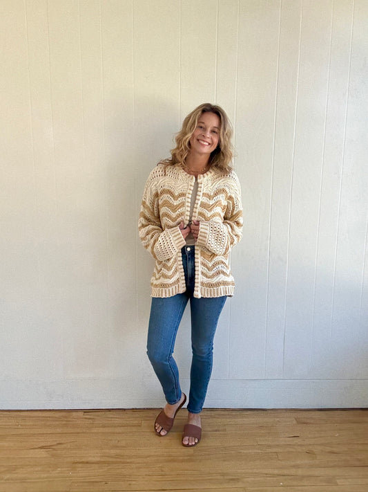 Beige Wave Sweater