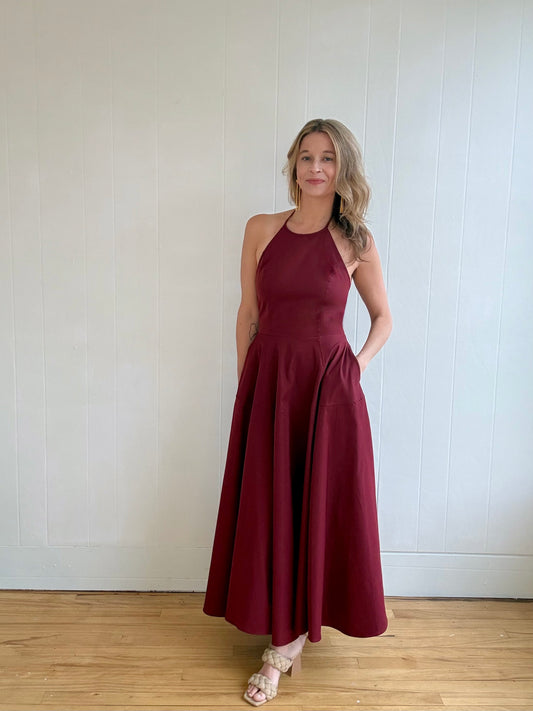 Crimson Halter Dress