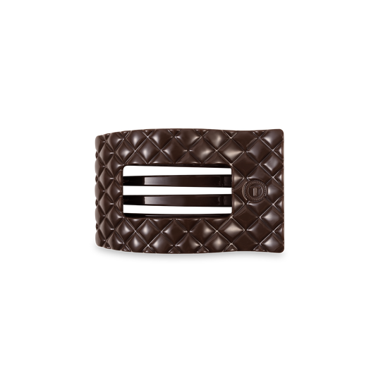 Flat Rectangle Hair Clip | Truly Taupe Quilted |Small