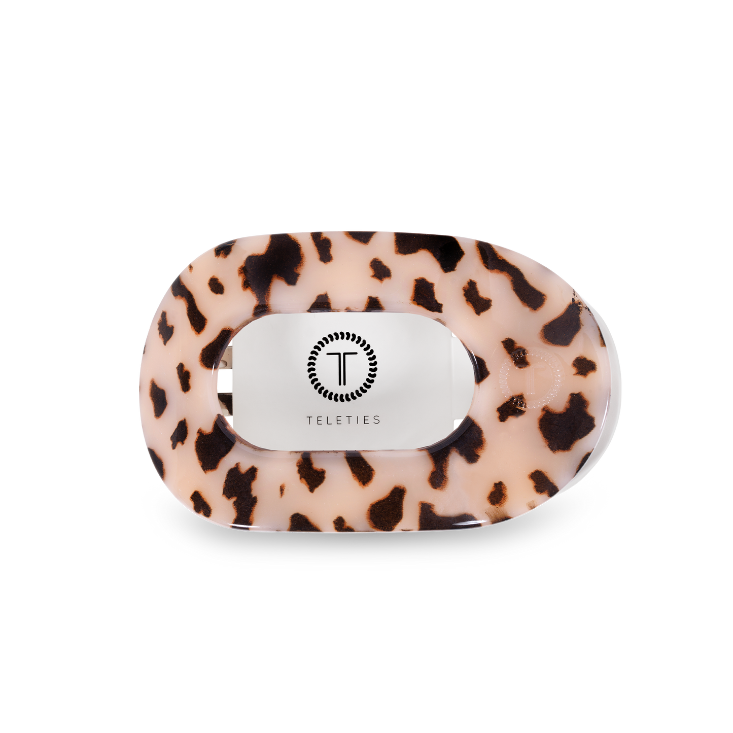 Blonde Tortoise Round Flat Hair Clip, Medium