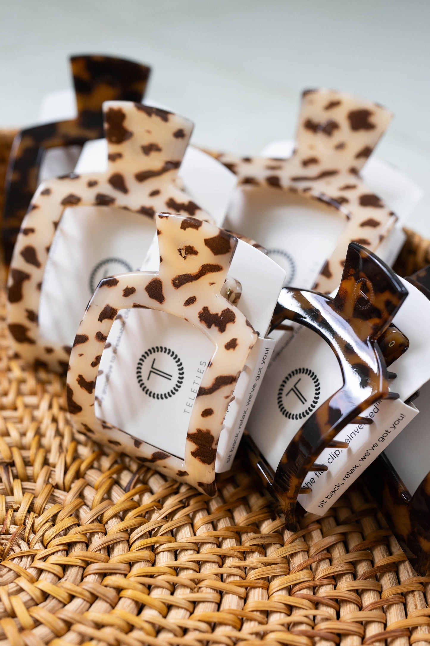 Square Flat Hair Clip | Tortoise | Small