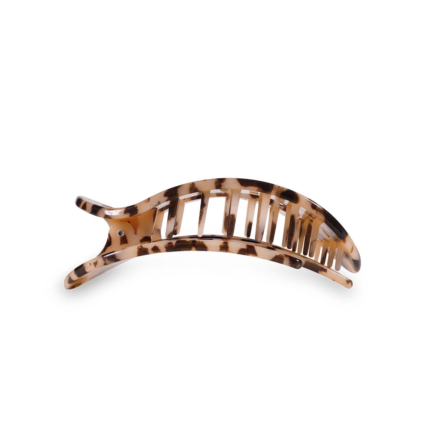 Blonde Tortoise Round Flat Hair Clip, Medium