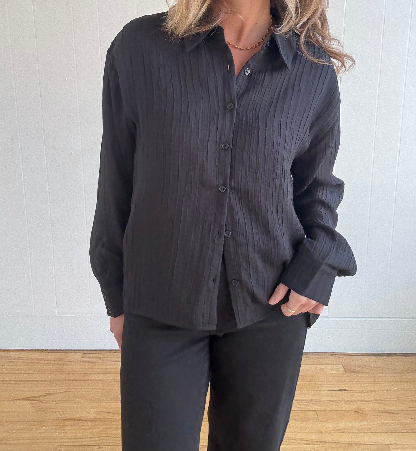 Anne Textured Button Up