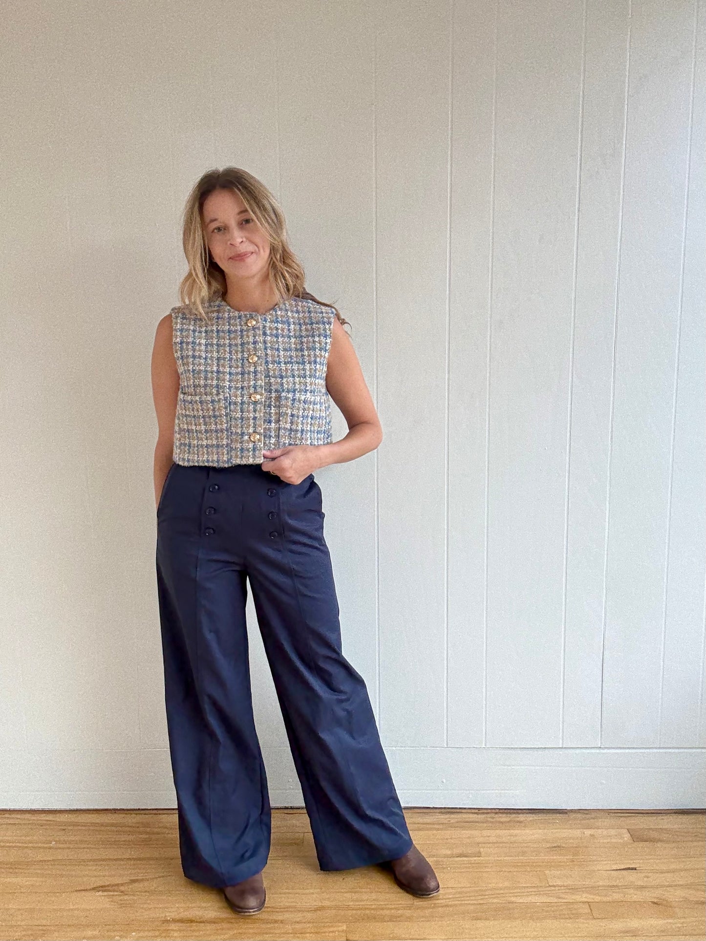 Marine Button Front Pant