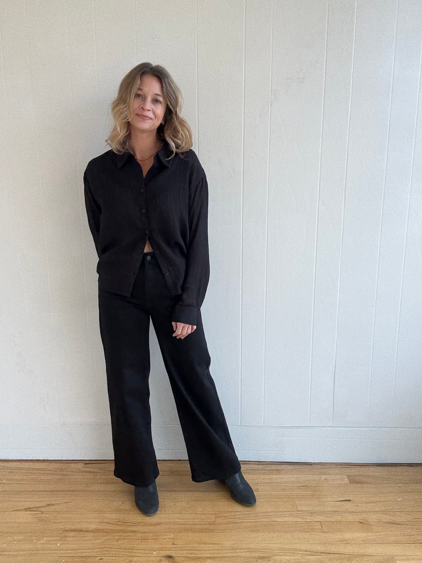 Anne Textured Button Up