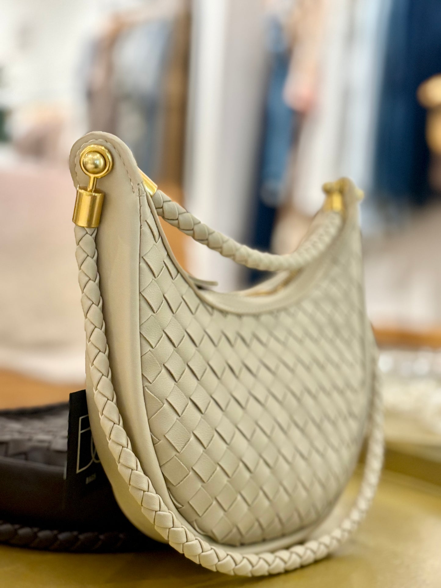 Hadley Woven Hobo Bag (Beige)