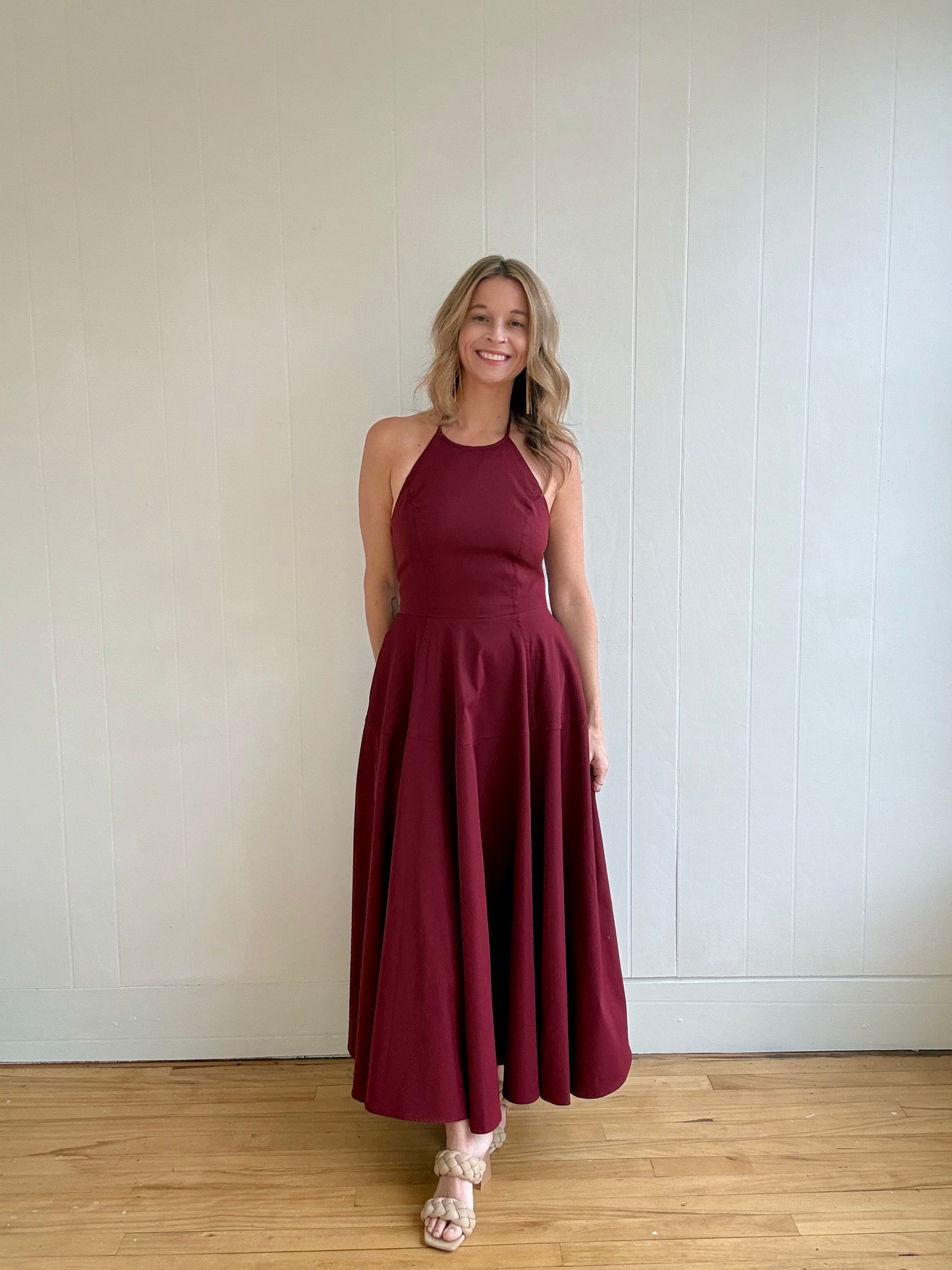 Crimson Halter Dress