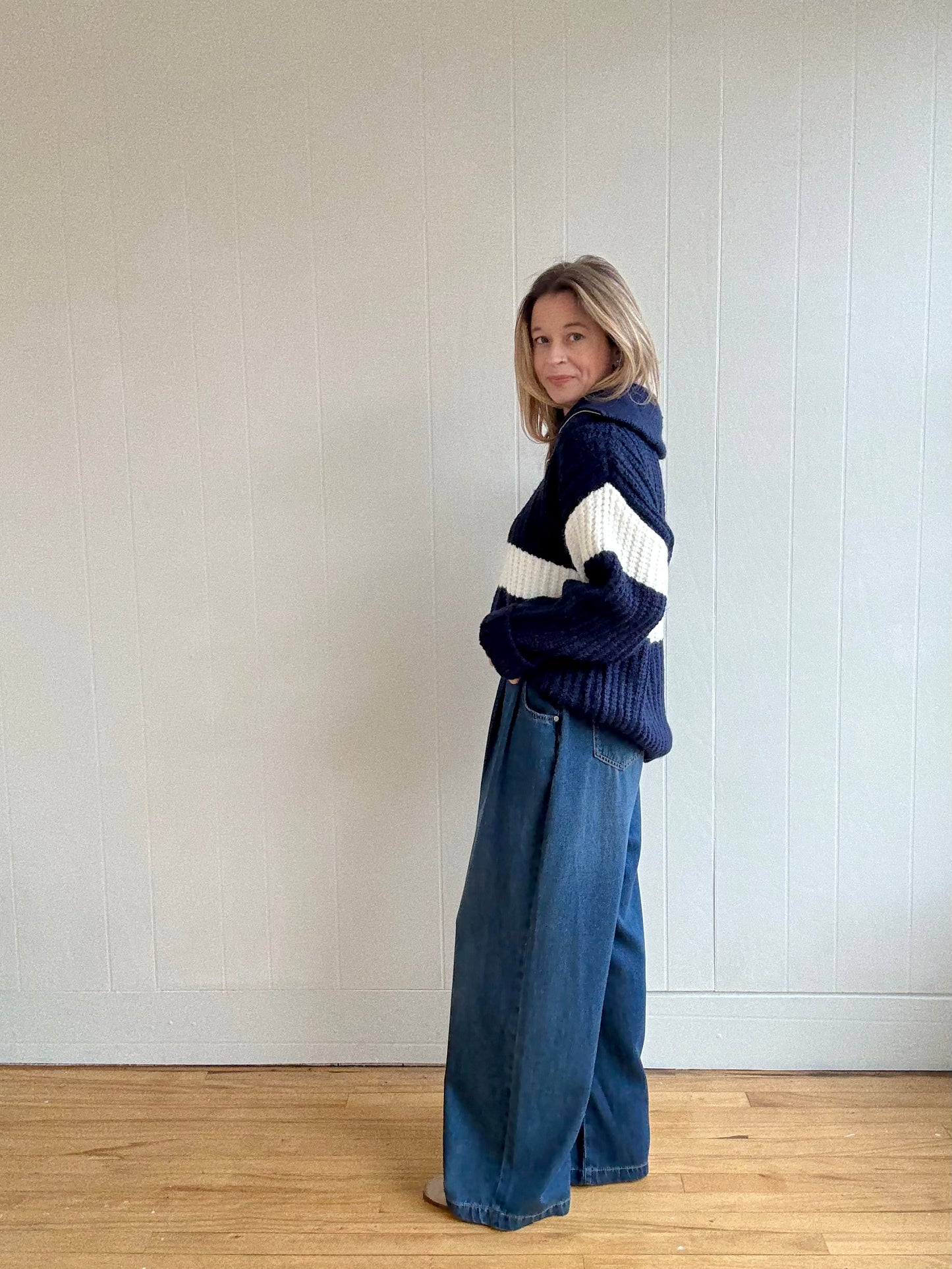 Dahlia Wide-Leg Denim Pants