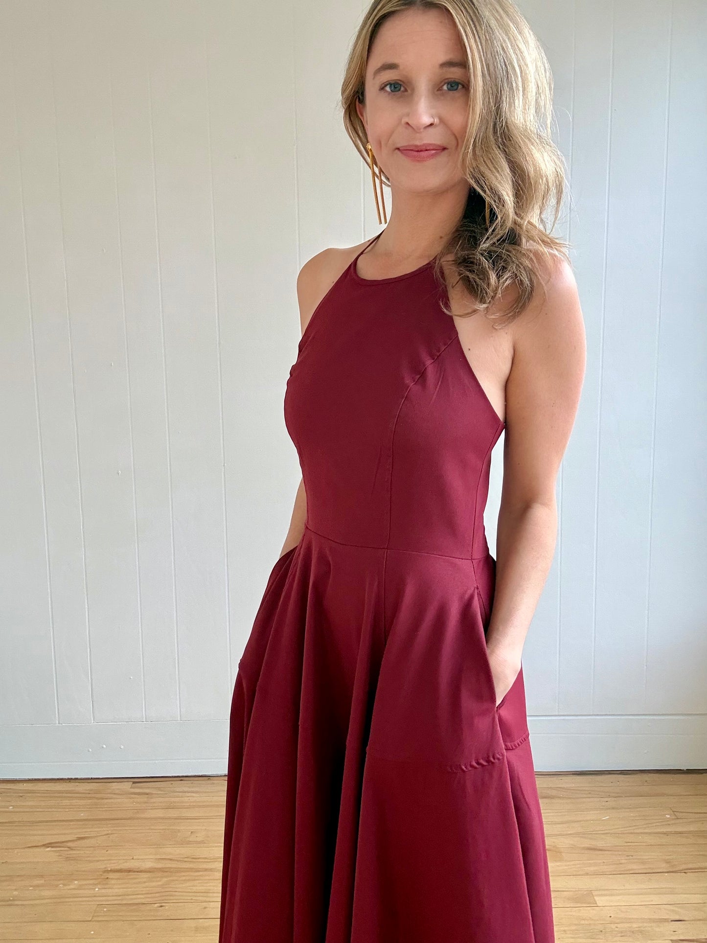 Crimson Halter Dress
