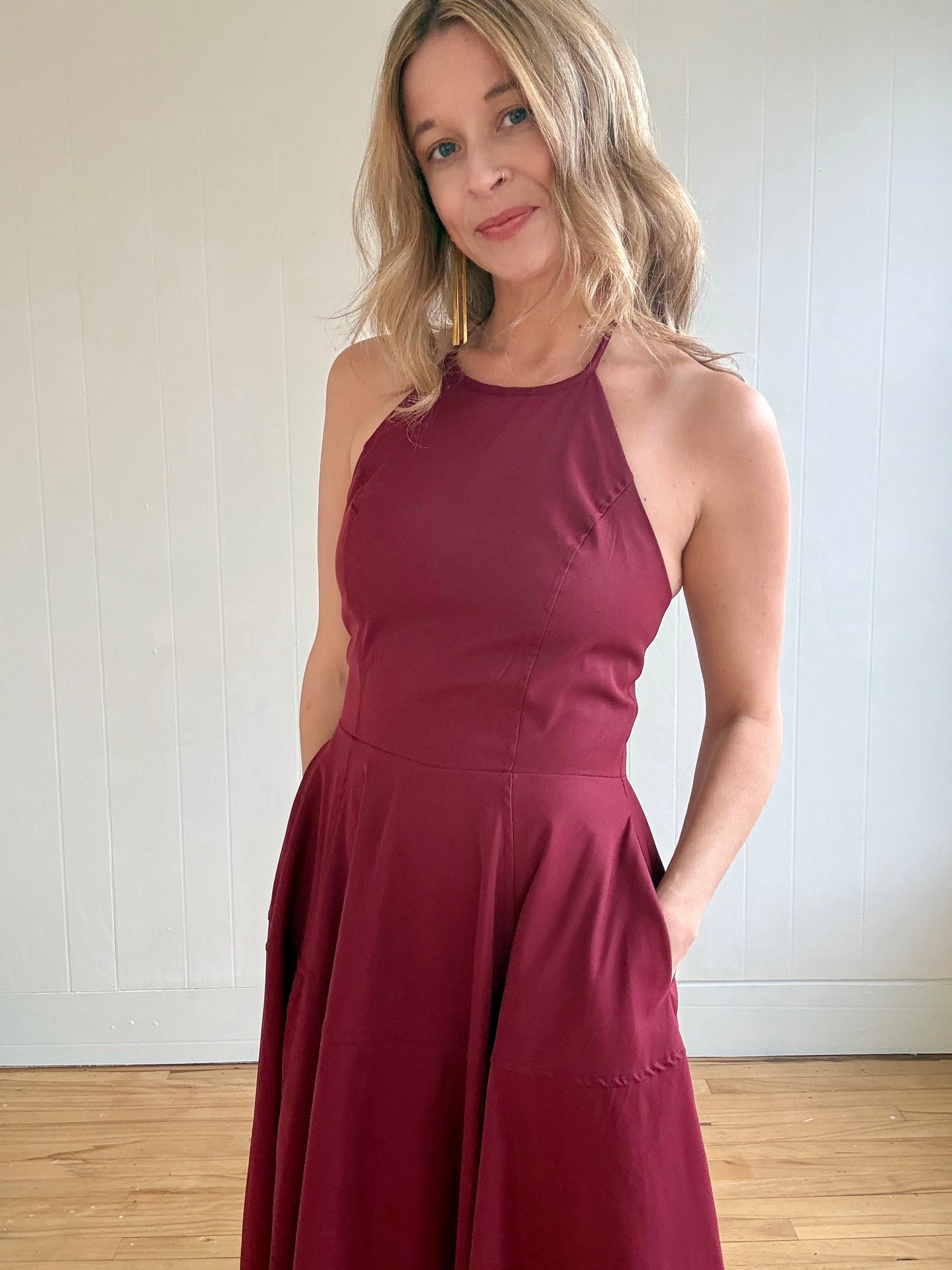 Crimson Halter Dress